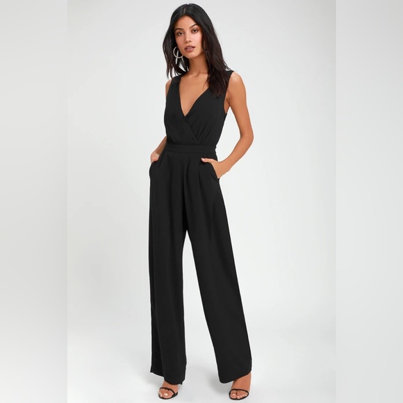 Lulus Pants - BNWT Lulu’s Black Lace Wide-Leg Jumpsuit